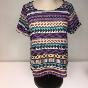 Forever21 Tribal Print Sheer Tee